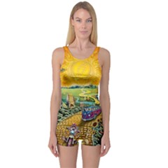 Grateful Dead Golden Road One Piece Boyleg Swimsuit