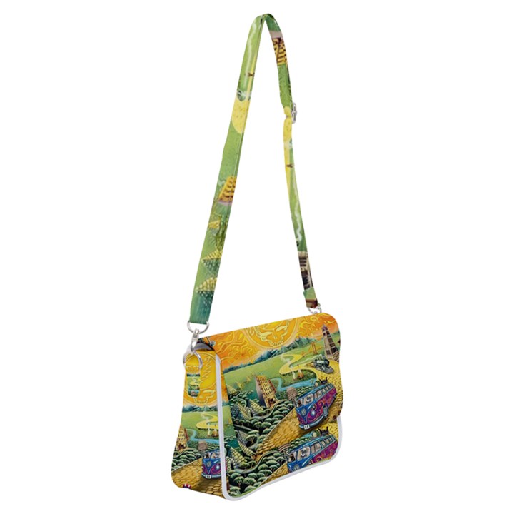 Grateful Dead Golden Road Shoulder Bag with Back Zipper