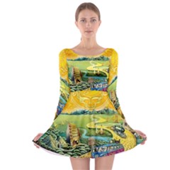 Grateful Dead Golden Road Long Sleeve Skater Dress by Bedest