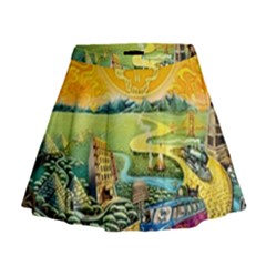 Grateful Dead Golden Road Mini Flare Skirt by Bedest