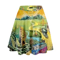 Grateful Dead Golden Road High Waist Skirt by Bedest