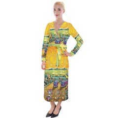 Grateful Dead Golden Road Velvet Maxi Wrap Dress by Bedest