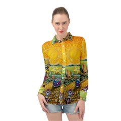 Grateful Dead Golden Road Long Sleeve Chiffon Shirt