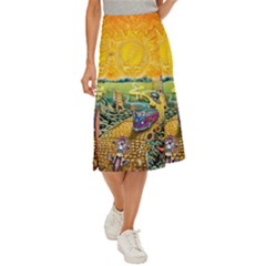 Grateful Dead Golden Road Midi Panel Skirt by Bedest