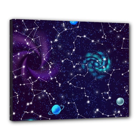 Realistic Night Sky Poster With Constellations Canvas 20  X 16  (stretched) by Ket1n9