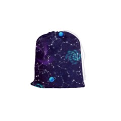 Realistic Night Sky Poster With Constellations Drawstring Pouch (small) by Ket1n9