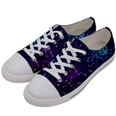 Realistic Night Sky Poster With Constellations Men s Low Top Canvas Sneakers by Ket1n9