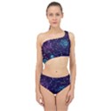 Realistic Night Sky Poster With Constellations Spliced Up Two Piece Swimsuit View1