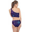 Realistic Night Sky Poster With Constellations Spliced Up Two Piece Swimsuit View2