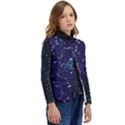 Realistic Night Sky Poster With Constellations Kid s Button Up Puffer Vest	 View2