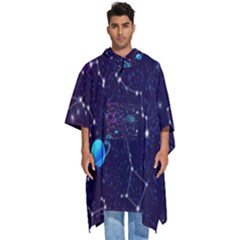 Realistic Night Sky Poster With Constellations Men s Hooded Rain Ponchos by Ket1n9