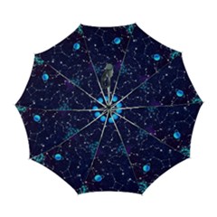 Realistic Night Sky Poster With Constellations Automatic Folding Umbrella With Case (large) by Ket1n9