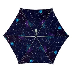 Realistic Night Sky Poster With Constellations Automatic Folding Umbrella With Case (small) by Ket1n9