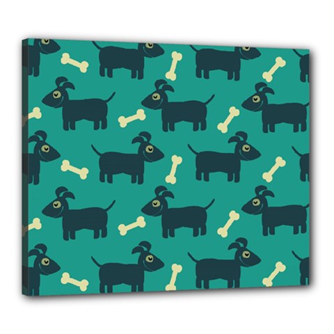 Happy Dogs Animals Pattern Canvas 24  X 20  (stretched) by Ket1n9