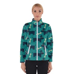 Happy Dogs Animals Pattern Women s Bomber Jacket