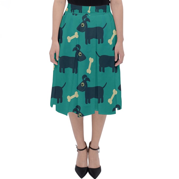 Happy Dogs Animals Pattern Classic Midi Skirt