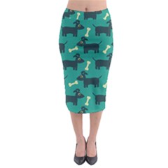 Happy Dogs Animals Pattern Midi Pencil Skirt by Ket1n9