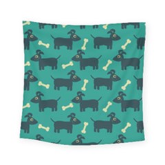 Happy Dogs Animals Pattern Square Tapestry (small)