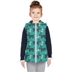 Happy Dogs Animals Pattern Kids  Hooded Puffer Vest