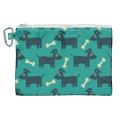 Happy Dogs Animals Pattern Canvas Cosmetic Bag (xl) by Ket1n9