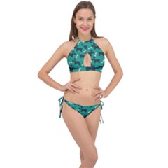 Happy Dogs Animals Pattern Cross Front Halter Bikini Set by Ket1n9