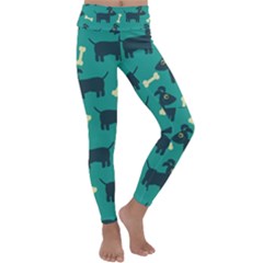 Happy Dogs Animals Pattern Kids  Lightweight Velour Classic Yoga Leggings by Ket1n9