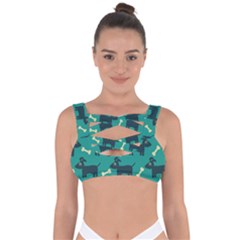 Happy Dogs Animals Pattern Bandaged Up Bikini Top by Ket1n9