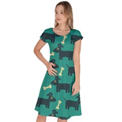 Happy Dogs Animals Pattern Classic Short Sleeve Dress by Ket1n9