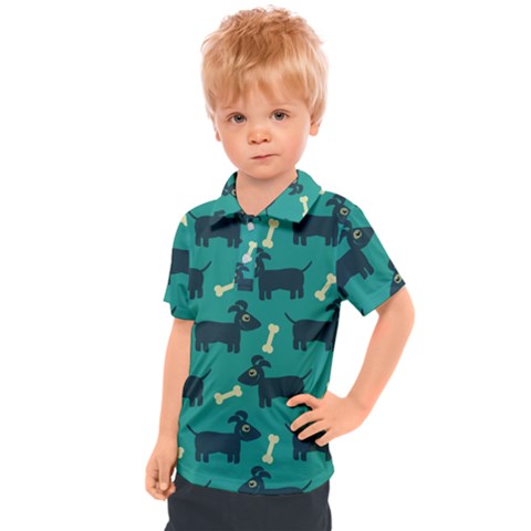 Happy Dogs Animals Pattern Kids  Polo T-shirt by Ket1n9