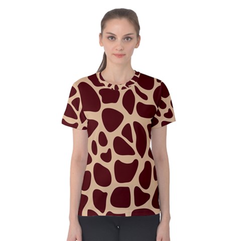 Animal Print Girraf Patterns Women s Cotton T-shirt by Ket1n9