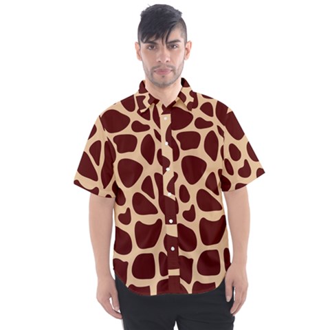 Animal Print Girraf Patterns Men s Short Sleeve Shirt by Ket1n9