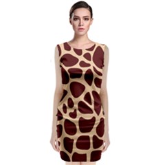 Animal Print Girraf Patterns Sleeveless Velvet Midi Dress