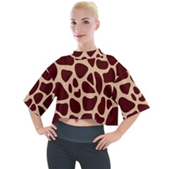 Animal Print Girraf Patterns Mock Neck T-shirt by Ket1n9