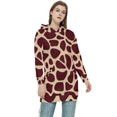 Animal Print Girraf Patterns Women s Long Oversized Pullover Hoodie