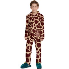 Animal Print Girraf Patterns Kids  Long Sleeve Velvet Pajamas Set by Ket1n9