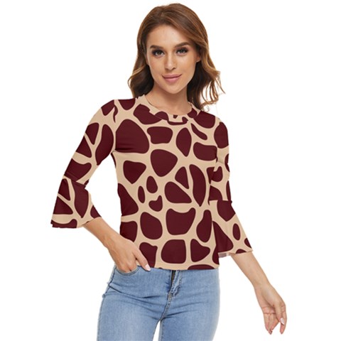 Animal Print Girraf Patterns Bell Sleeve Top by Ket1n9