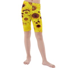 Beautiful Sunflowers Kids  Mid Length Swim Shorts