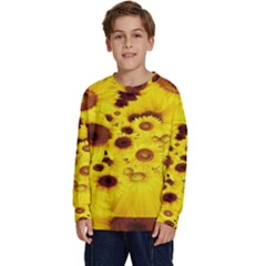 Beautiful Sunflowers Kids  Crewneck Sweatshirt by Ket1n9