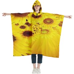 Beautiful Sunflowers Women s Hooded Rain Ponchos by Ket1n9