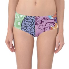 Brain Heart Balance Emotion Mid-waist Bikini Bottoms