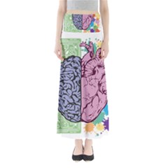 Brain Heart Balance Emotion Full Length Maxi Skirt