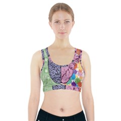 Brain Heart Balance Emotion Sports Bra With Pocket by Maspions