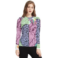 Brain Heart Balance Emotion Women s Long Sleeve Rash Guard