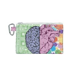 Brain Heart Balance Emotion Canvas Cosmetic Bag (small)