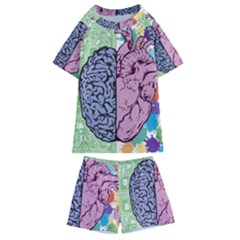 Brain Heart Balance Emotion Kids  Swim T-shirt And Shorts Set