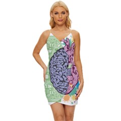 Brain Heart Balance Emotion Wrap Tie Front Dress by Maspions