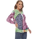 Brain Heart Balance Emotion Zip Up Long Sleeve Blouse View3