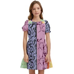 Brain Heart Balance Emotion Kids  Puff Sleeved Dress