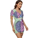 Brain Heart Balance Emotion Low Cut Cap Sleeve Mini Dress View3