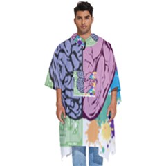 Brain Heart Balance Emotion Men s Hooded Rain Ponchos